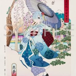 KADOKAWA Rem (Re-run) Re:ZERO Starting Life In Another World Ukiyo-e Woodblock Print (Import)