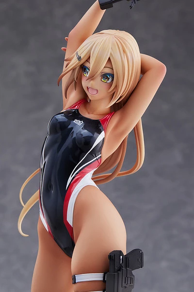 AMAKUNI Kouhai-chan Of The Swim Team Red Line Swimsuit Ver Arms Note Figure - Image 6