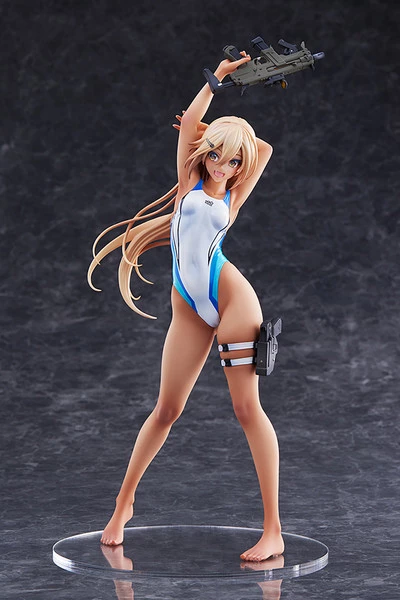 AMAKUNI Kouhai-chan Of The Swim Team Blue Line Swimsuit Ver Arms Note Figure - Image 2