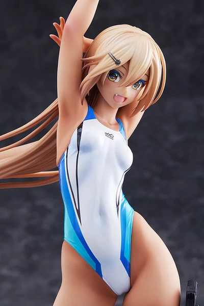 AMAKUNI Kouhai-chan Of The Swim Team Blue Line Swimsuit Ver Arms Note Figure - Image 5