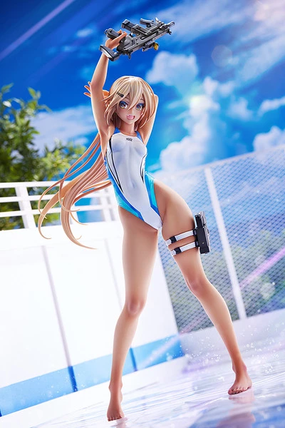 AMAKUNI Kouhai-chan Of The Swim Team Blue Line Swimsuit Ver Arms Note Figure - Image 10