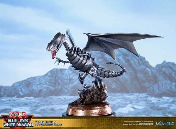 FIRST 4 FIGURES Blue-Eyes White Dragon Silver Variant Ver Yu-Gi-Oh! Statue - Image 3
