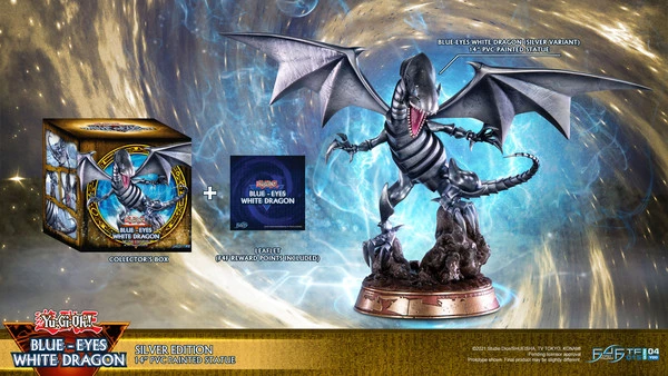 FIRST 4 FIGURES Blue-Eyes White Dragon Silver Variant Ver Yu-Gi-Oh! Statue - Image 10