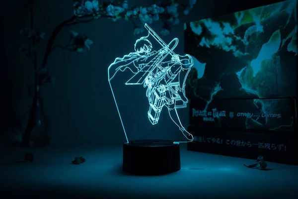 OTAKU LAMPS Eren Yeager Action Pose Attack On Titan Otaku Lamp